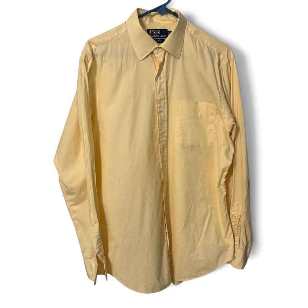 Vintage Polo Ralph Lauren Curham Yellow Button Up Shirt Men’s 16 34/35